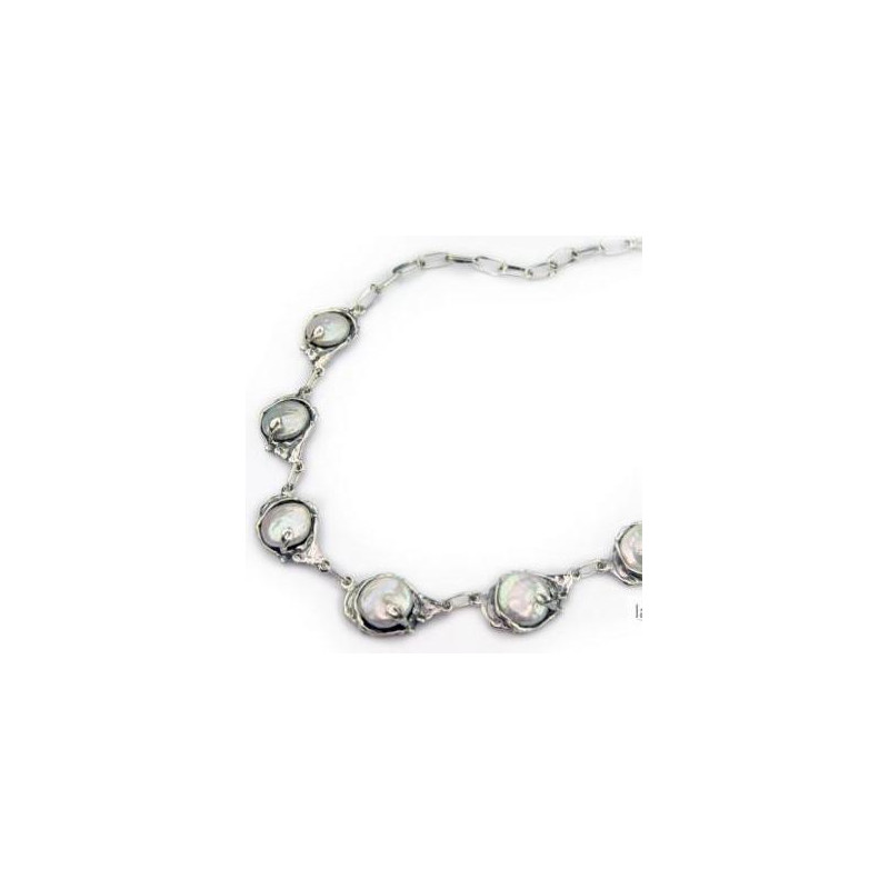 COLLAR DE PLATA Y PERLAS